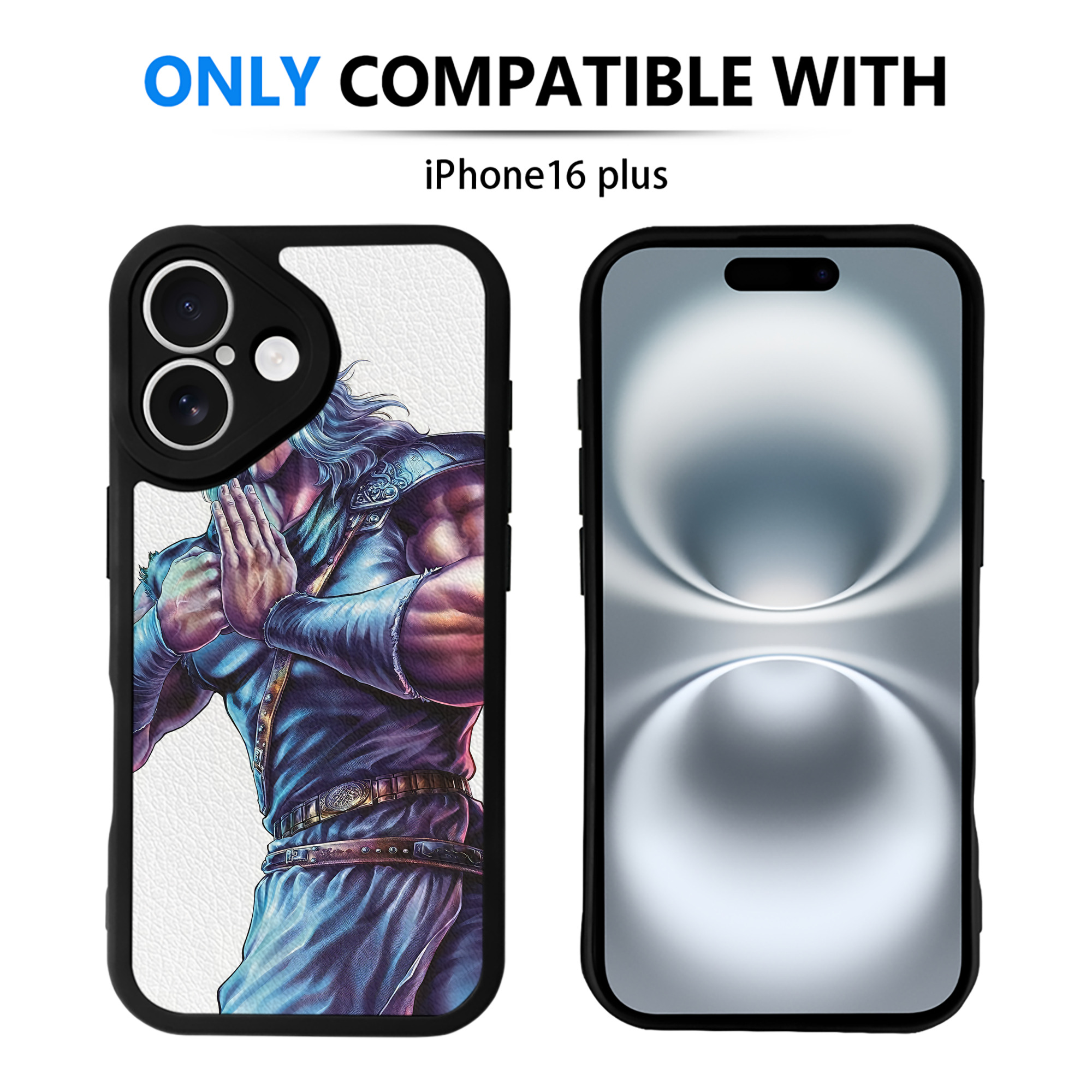 （画像用） 北斗の拳 Fist of the North Star 【iPhone 16シリーズ対応】シリコンスマホケース（レザー調） 材質：シリコン